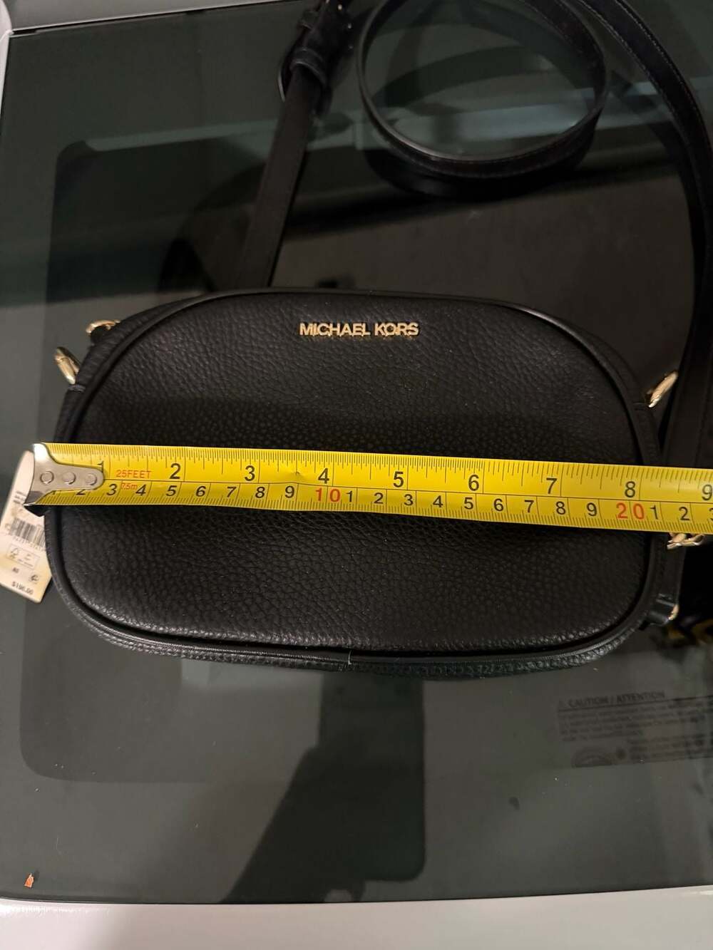 Michael Kors Jet Set Small Pebbled Leather Convertible Camera Bag Black